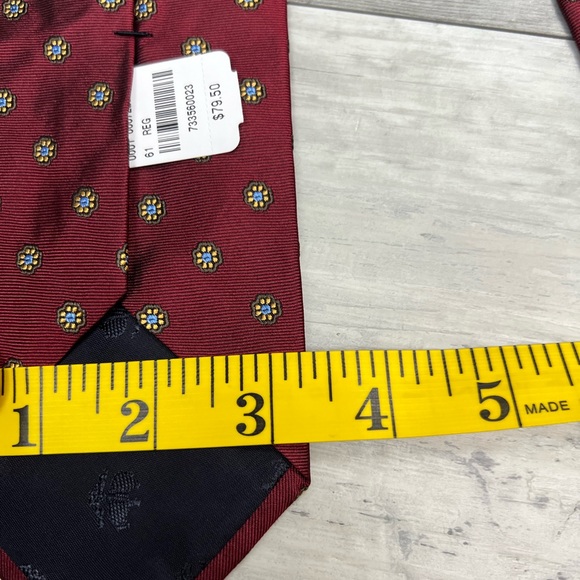 Brooks Brothers NWT Red w/ Blue & Gold Check Silk Tie - Picture 5 of 5